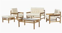 DTM Home Ahşap Bahçe Balkon Oturma Grubu Beyaz