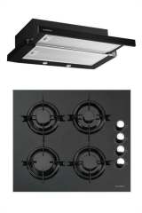 Luxell 2'li Set (Ds6-905 Siyah Aspiratör / Lx-40 Tahdf Siyah Ocak)