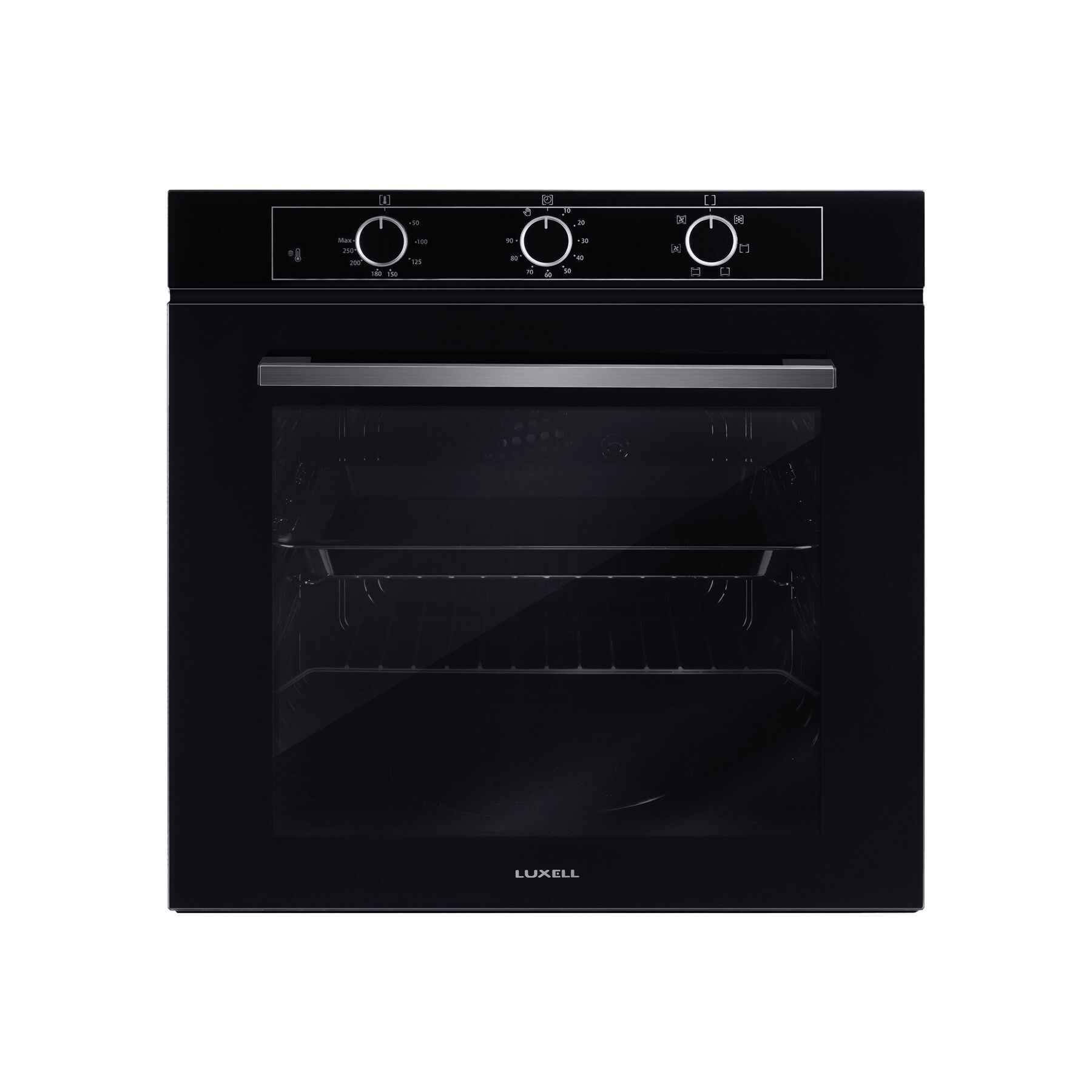 Luxell Aspiratörlü 7 Prg 77 Litre Siyah Optimum Ankastre Set