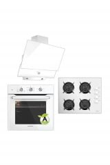 Luxell Beyaz Kristal Ankastre Set