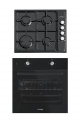 Luxell 2'li Ankastre Set (B66-S2 Siyah Fırın + Lx 410bf Siyah Ocak)