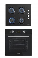 Luxell 2'li Ankastre Set (B66-SF2 DDT Dokunmatik Dijital Siyah Fırın+ Lx-40 Tahdf Siyah Ocak)