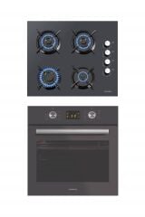 Luxell 2'li Ankastre Set (B66-SF2 DDT Dokunmatik Dijital Antrasit Fırın+ Lx-40 Tahdf Antrasit Ocak)