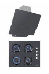 Luxell 2'li Ankastre Set (Lx-40 Tahdf Antrasit Ocak+ Da6-835 Antrasit Davlumbaz)