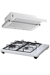 Luxell Beyaz Aspiratörlü Set Üstü Ocaklı Takım (Ds6-905 Aspiratör + Lx-420f Ocak)