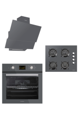 Luxell 15 Programlı Gri Opal Ankastre Cam Set