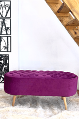 DTM HOME Fuşya Kapitone Bench Puf