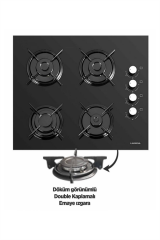 Luxell 40-TAHDF Opall Siyah Cam Ankastre Ocak