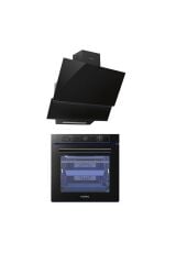 Luxell 2'li Platinum Siyah Ankastre Set (A68-SGF3 Siyah Fırın / DA 835 Siyah Davlumbaz)