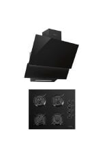Luxell 2'li Platinum Siyah Ankastre Set (OC88 Siyah Cam Ocak / DA 835 Siyah Cam Davlumbaz)