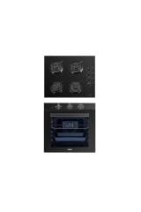 Luxell 88 Litre Süper Kristal Siyah Ankastre 2'li Set (A68-sf3 Fırın /OC88 Ankastre Cam Ocak)