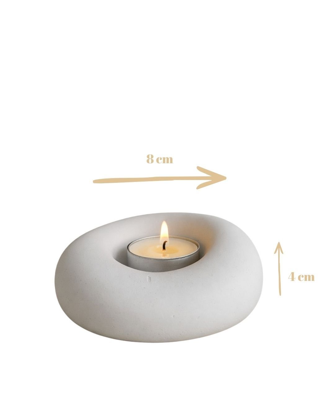 DTM HOME Ring 2’li Dekoratif Mumluk Seti – Modern Beyaz Tea Light Mumluk, Minimal Salon Aksesuarı